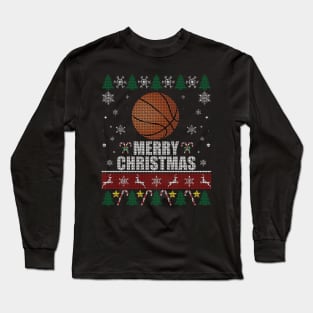 Basketball Ball Christmas Long Sleeve T-Shirt